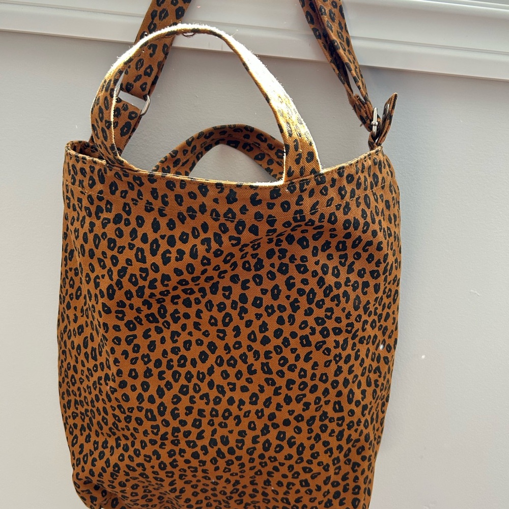BAGGU Brown and Black Animal Print Tote